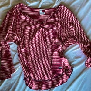 Tommy Jean red and white striped top
